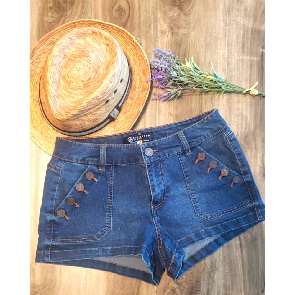 Boom Boom jean button pocket shorts
